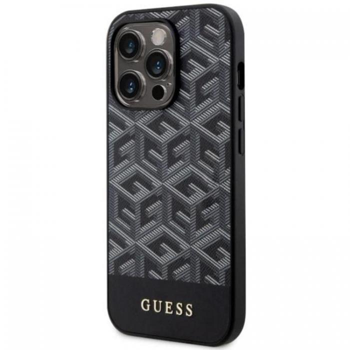 Guess - Guess iPhone 14 Pro Max Mobilskal MagSafe GCube Stripes - Svart