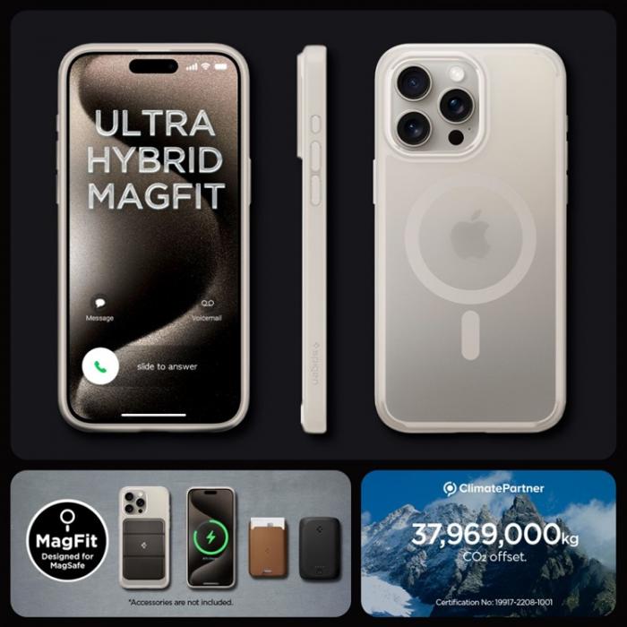 Spigen - Spigen iPhone 15 Pro Max Mobilskal Magsafe Hybrid - Titanium