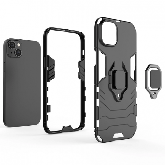 A-One Brand - iPhone 14 Pro Mobilskal Ring Armor - Svart