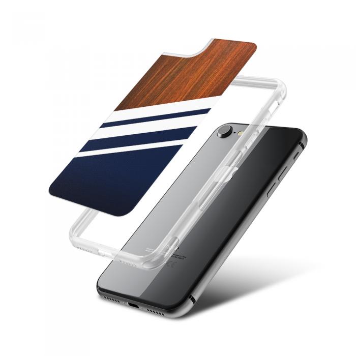 UTGATT5 - Fashion mobilskal till Apple iPhone 7 - Wooden Navy B