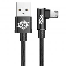 BASEUS - Baseus MVP Dubbelsidig Elbow Kabel micro USB 1.5A 2M Svart