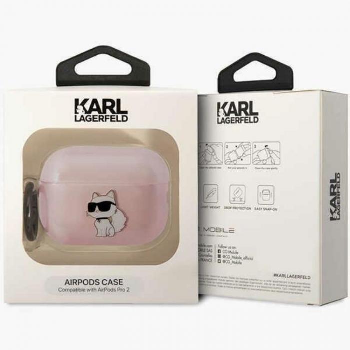 KARL LAGERFELD - Karl Lagerfeld Airpods Pro 2 Skal Ikonik Choupette - Rosa