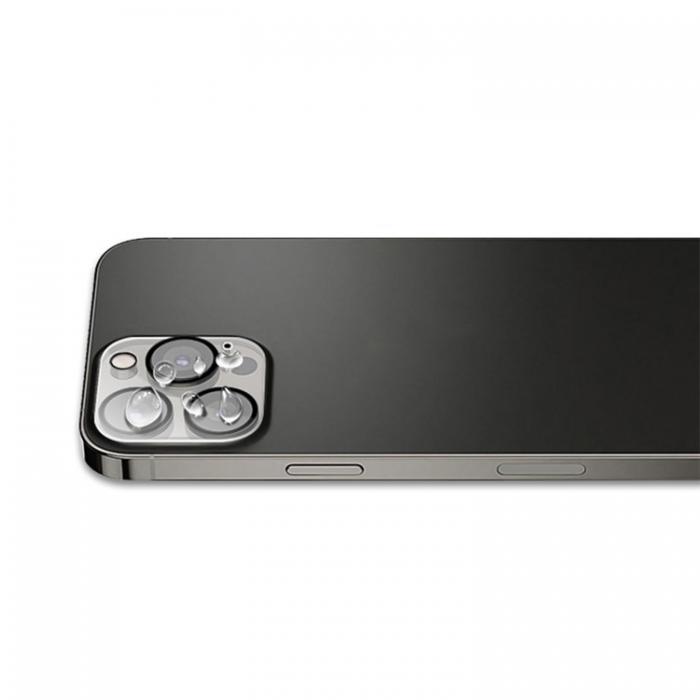 Mocolo - Mocolo iPhone 15 Pro Kameralinsskydd i Hrdat glas Silk Printing HD