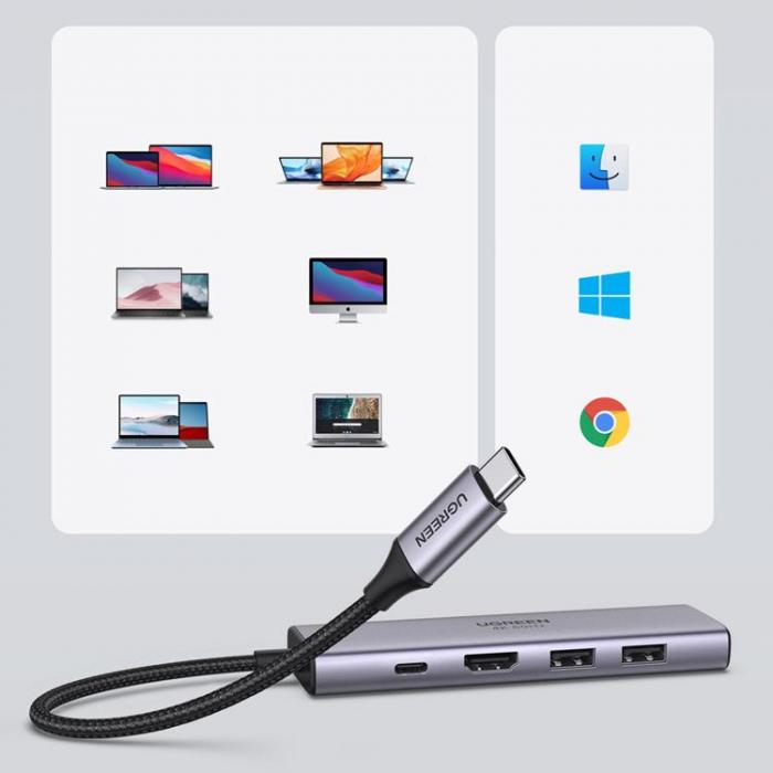 Ugreen - Ugreen Multifunktionell USB-C HUB - Gr