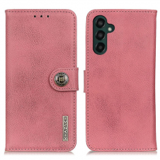 KHAZNEH - KHAZNEH Galaxy A24 4G Plånboksfodral Cowhide - Rosa