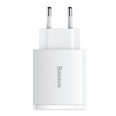 BASEUS - Baseus Compact Väggladdare USB-C Till 2x USB 30W - Vit