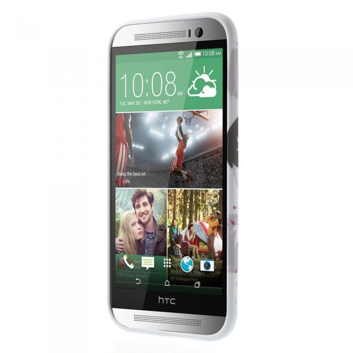 UTGATT4 - FlexiSkal till HTC One M8 - Lila Blommor