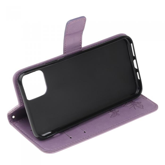 A-One Brand - Imprint Lder Plnboksfodral iPhone 12 Pro Max - Lila