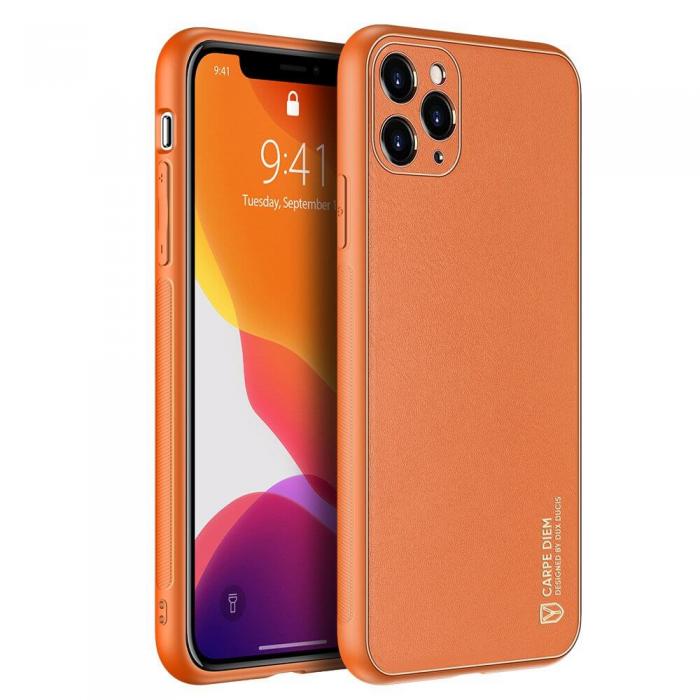 UTGATT4 - Dux Ducis Yolo elegant skal PU lder iPhone 11 Pro orange