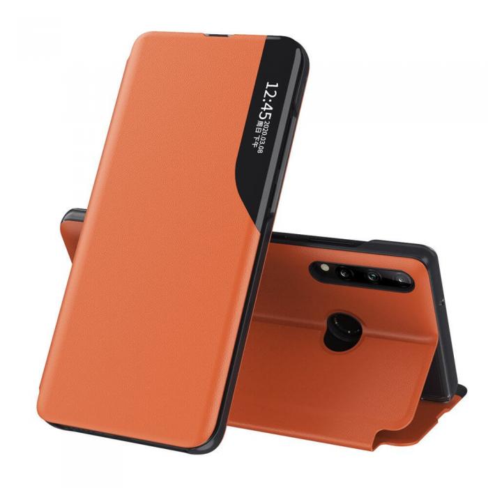 UTGATT1 - Eco Leather View Case Huawei P40 Lite E Fodral orange