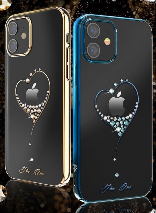 UTGATT5 - Kingxbar Wish Series skal dekorerad Crystal iPhone 12 & 12 Pro Bl