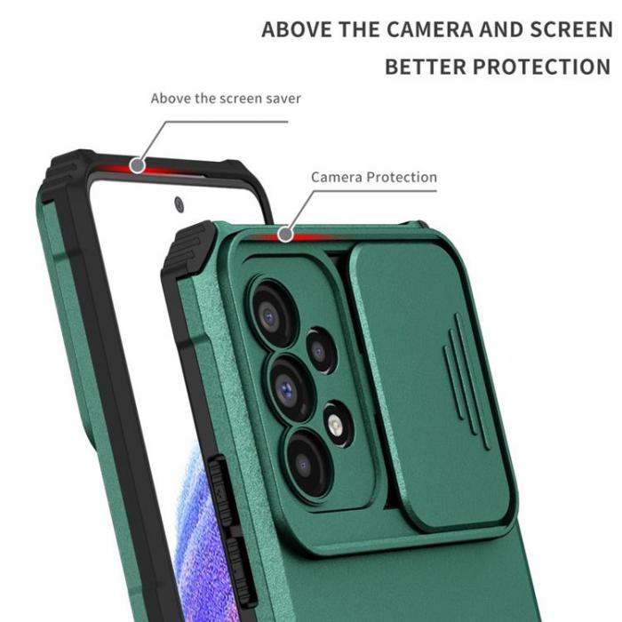 A-One Brand - Galaxy A12 4G Skal Kickstand Kameraskydd Slide - Grn