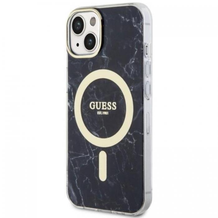 Guess - Guess iPhone 14 Mobilskal MagSafe Marble - Svart