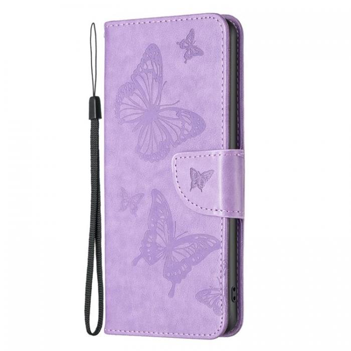 A-One Brand - iPhone 14 Pro Max Plnboksfodral Butterflies Imprinted - Lila