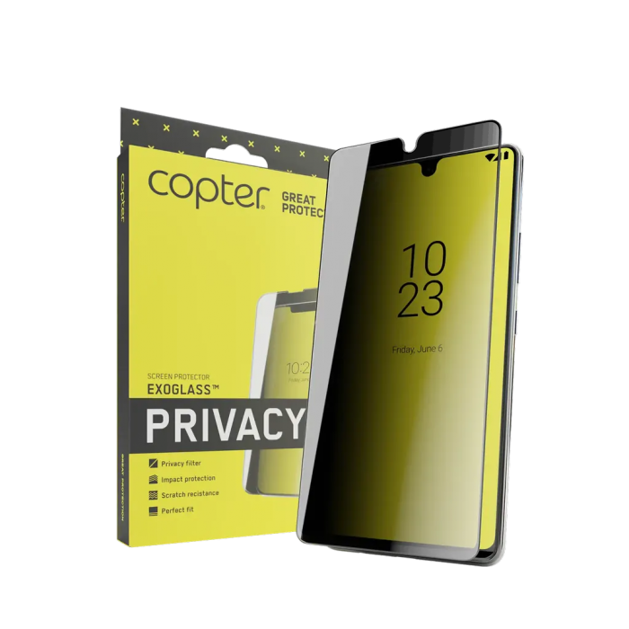 Copter - Copter Privacy Flat Hrdat Glas Skrmskydd iPhone 15 Pro Max