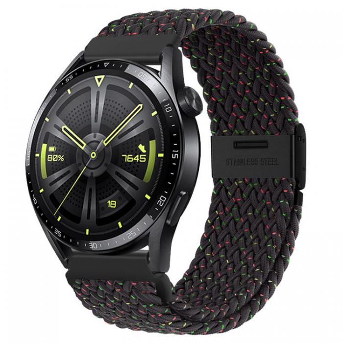 A-One Brand - Galaxy Watch (20mm) Band Hoco Braided Nylon - StarLight Svart