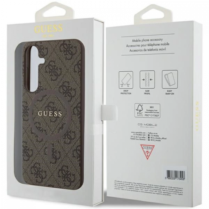 Guess - Guess Galaxy S24 Mobilskal Magsafe 4G Collection - Brun