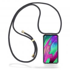 CoveredGear-Necklace - Boom Galaxy A40 mobilhalsband skal - Grey Cord