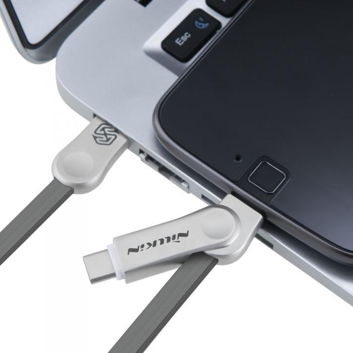 UTGATT5 - Nillkin Plus III 2-in-1 Micro/Type-C USB-kabel - Gr