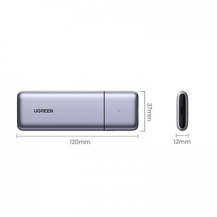 UTGATT5 - Ugreen hlje M.2 SATA SSD USB 3.2 (10Gbps) med kabel USB Typ C 0,5m