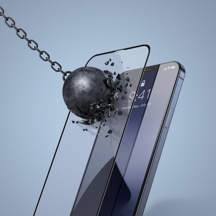 UTGATT4 - [2 PACK] Baseus Anti-Bl ljus Hrdat glas iPhone 12 mini Svart