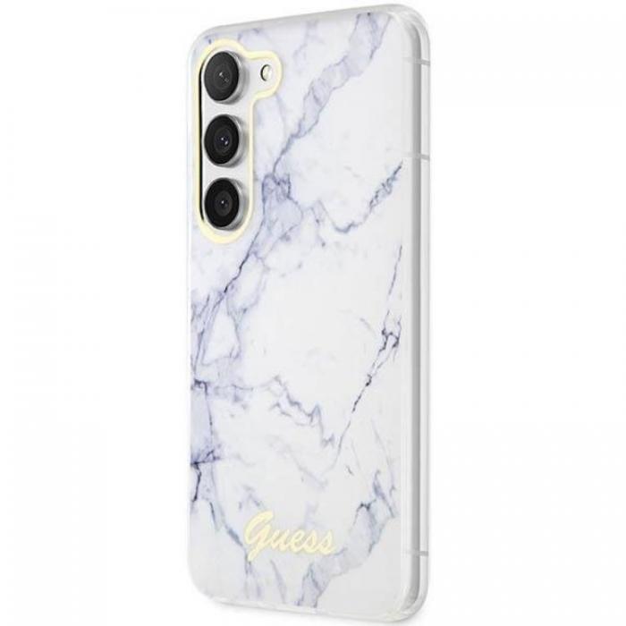Guess - Guess Galaxy S23 Mobilskal Marble - Vit