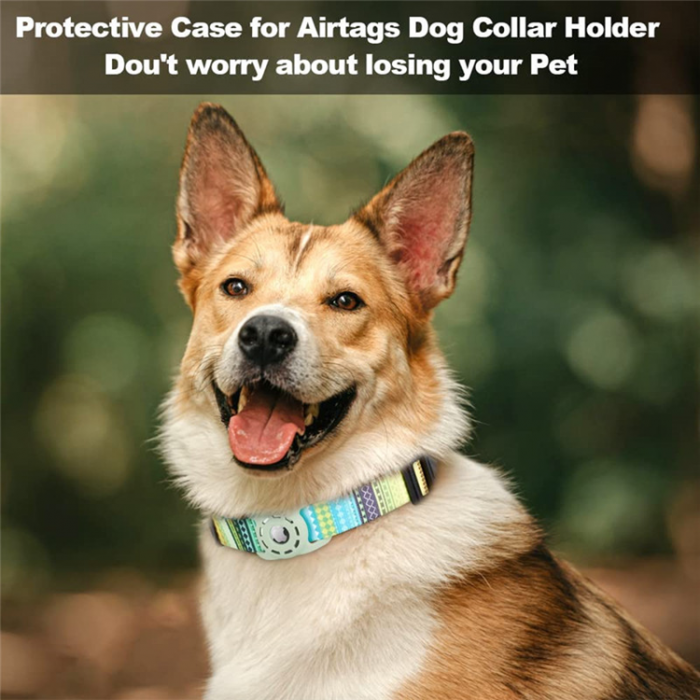 A-One Brand - Airtag Skal Digital Printing Pets Collar Cross Border - Grn