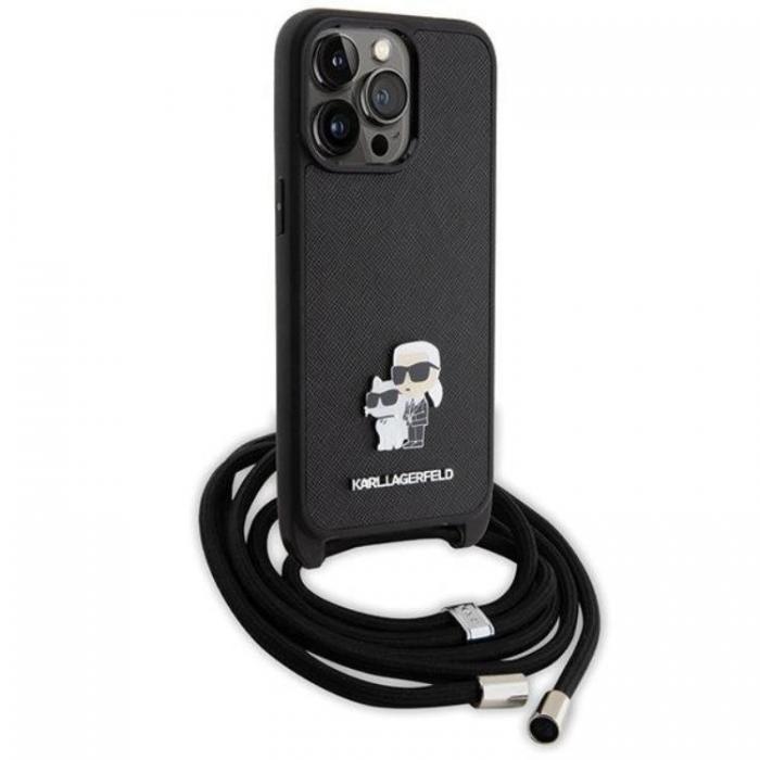 KARL LAGERFELD - KARL LAGERFELD iPhone 15 Pro Halsbandsskal Crossbody Saffiano