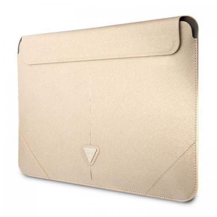 Guess - Guess Datorfodral 16'' Saffiano Triangle Logo - Beige