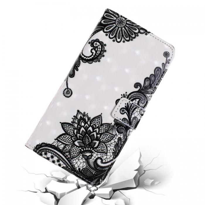A-One Brand - iPhone 14 Pro Plnboksfodral 3D Pattern - Lace Flower