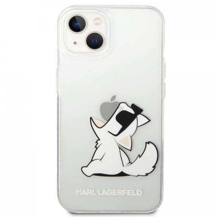 UTGATT5 - Karl Lagerfeld iPhone 14 Skal Choupette Fun - Transparent