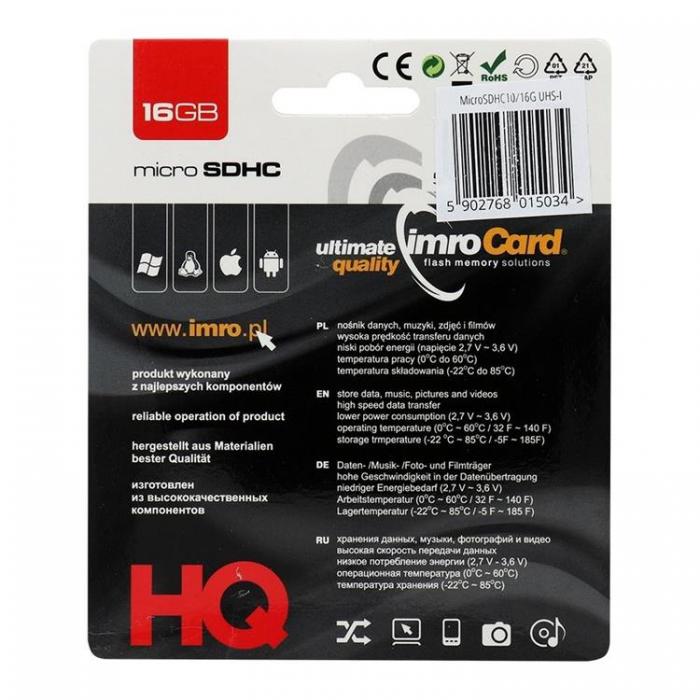 UTGATT1 - Imro Minneskort MicroSD 16GB Klass 10 UHS