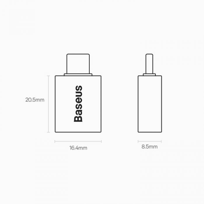 BASEUS - Baseus Adapter USB-C Till USB-A Ingenuity Series - Svart