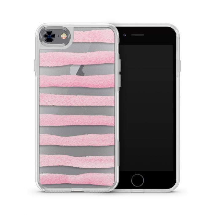 UTGATT5 - Fashion mobilskal till Apple iPhone 8 - Pink Stripes