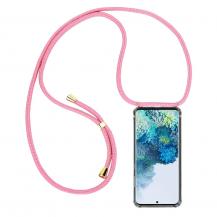 CoveredGear-Necklace - Boom Galaxy S20 Plus mobilhalsband skal - Pink Cord