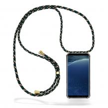 CoveredGear-Necklace - Boom Galaxy S8 Plus mobilhalsband skal - Green Camo Cord