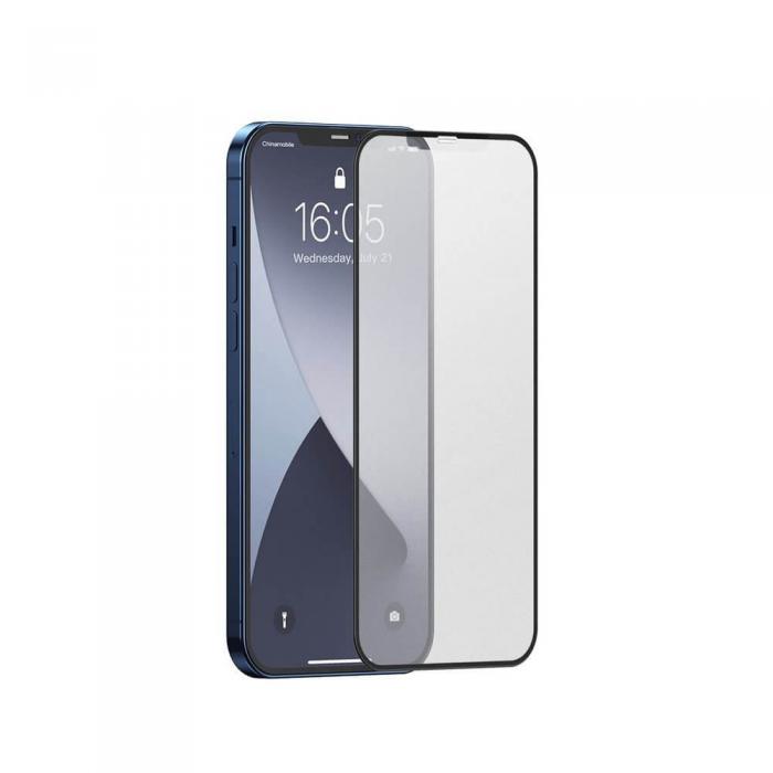 UTGATT5 - Baseus 2x 0,25 mm frosted Hrdat glas iPhone 12 Pro Max Svart