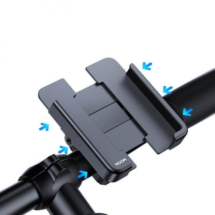 UTGATT5 - Joyroom adjustable phone bike mount holder handlebar Svart