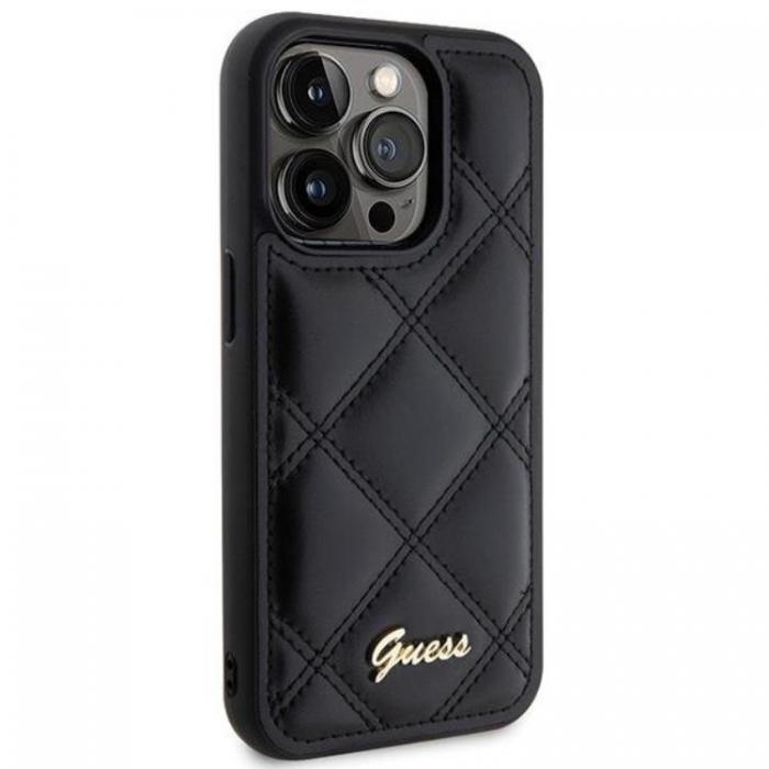 Guess - Guess iPhone 15 Pro Max Mobilskal Quilted Metal Logo - Svart