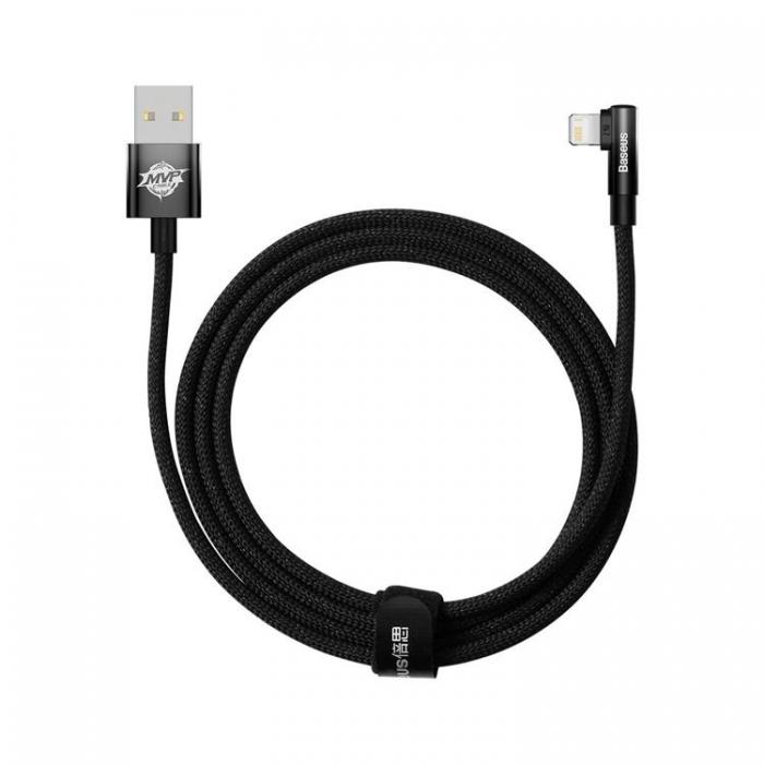 BASEUS - Baseus Elbow USB Till Lightning Kabel 2m - Svart