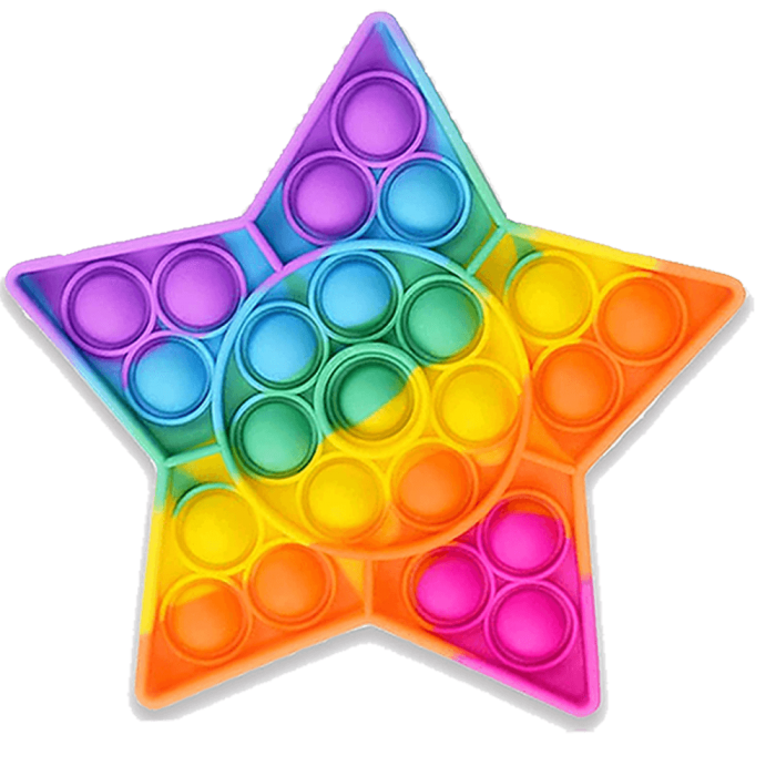 Pop it Fidget Toy - Flera Frger & Modeller - Stjrna - Rainbow