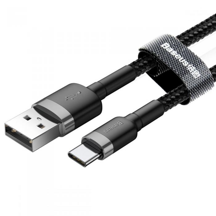 BASEUS - BASEUS Cafule USB-C Cable 50 cm Gr / Svart