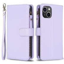A-One Brand - iPhone 15 Plus Plånboksfodral Zipper Flip - Lila