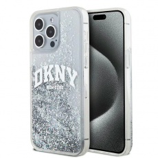 DKNY - DKNY iPhone 15 Pro Mobilskal Liquid Glitter Big Logo - Vit