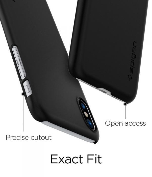 UTGATT5 - Spigen Thin Fit Skal till iPhone X - Svart