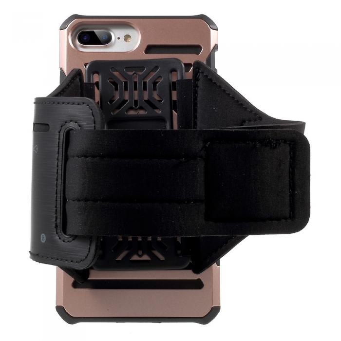 UTGATT4 - 2-In-1 Skal + Sportarmband till iPhone 7 Plus - Rose Gold