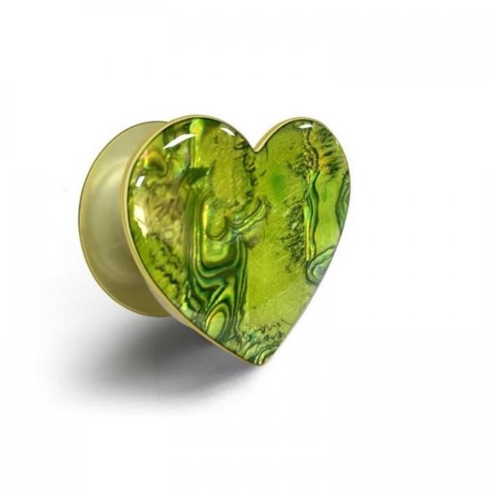 A-One Brand - Heart Popup Hllare - Abalone Shell Grn