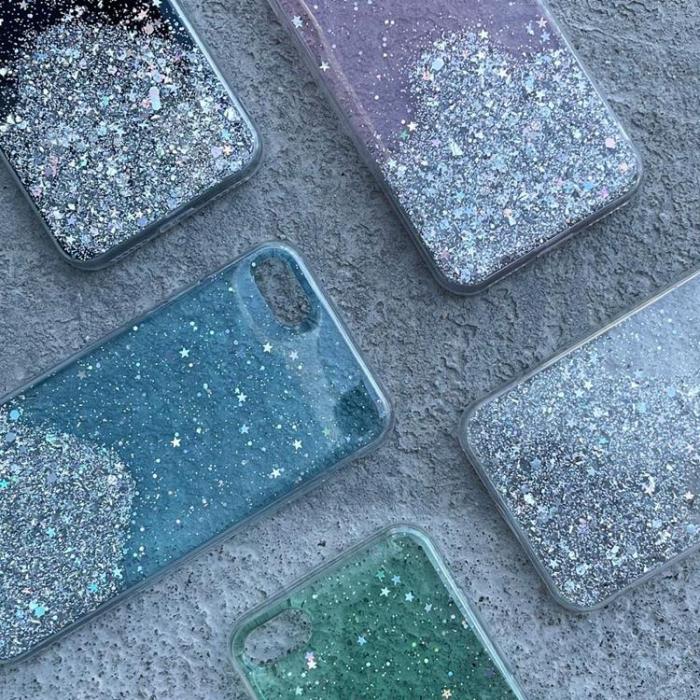 UTGATT5 - Star Glitter Shining Skal iPhone 13 Mini - Transparent