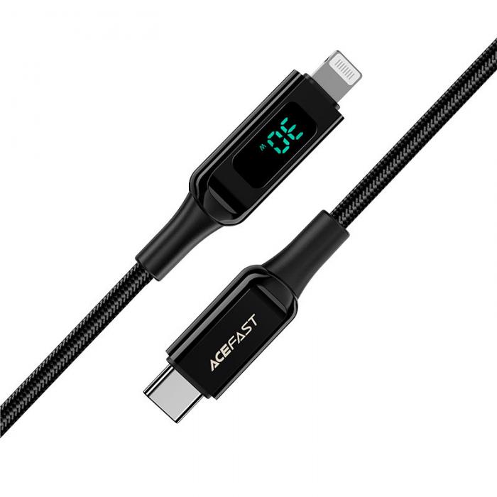 Acefast - Acefast MFI USB Typ-C Till Lightning Kabel 30W 1.2m - Svart