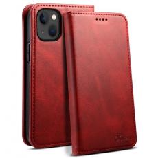 SUTENI - SUTENI iPhone 14 Plånboksfodral Textured Surface - Röd